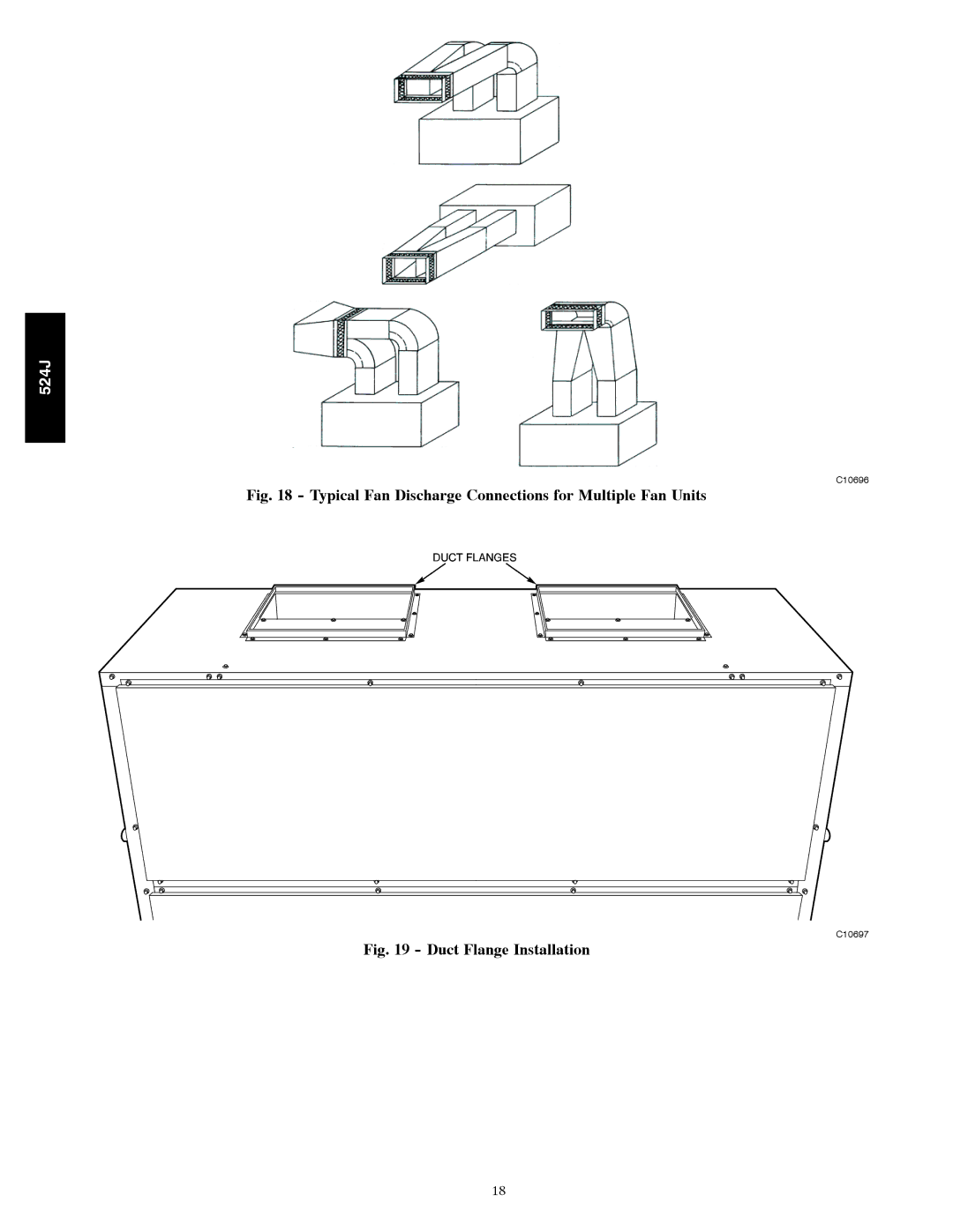 Bryant 524J manual Typical Fan Discharge Connections for Multiple Fan Units 