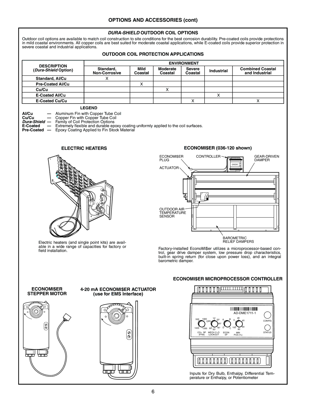 Bryant 542J, 548F DURA-SHIELDOUTDOOR Coil Options, Outdoor Coil Protection Applications, Electric Heaters, Stepper Motor 