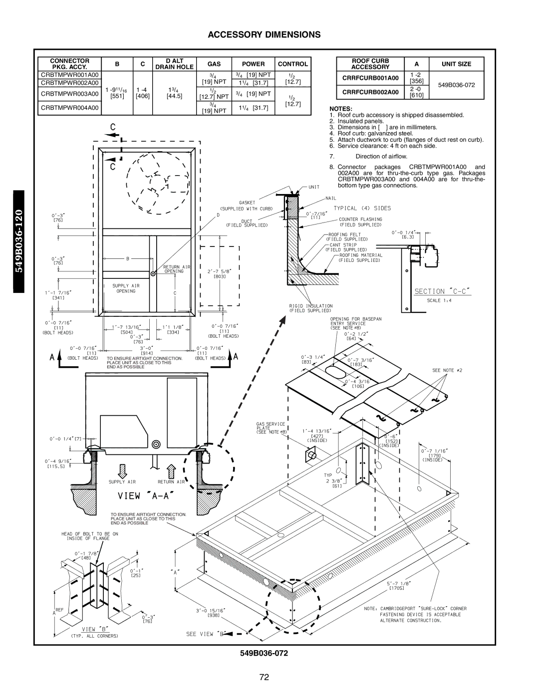 Bryant 542J, 548F manual ′-2 ″, 549B036-072, ′-0 ″ 