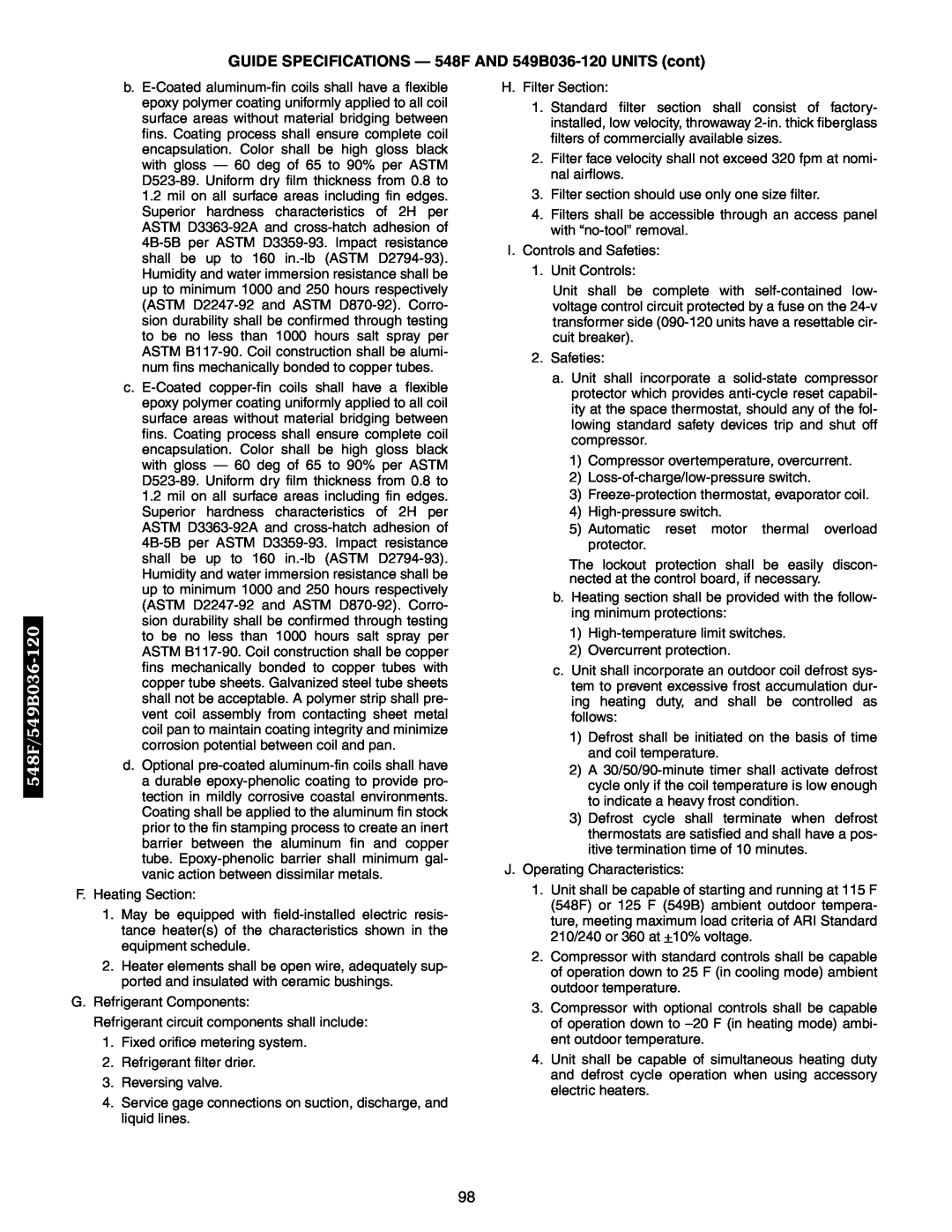 Bryant 542J manual 548F/549B036-120, F.Heating Section 