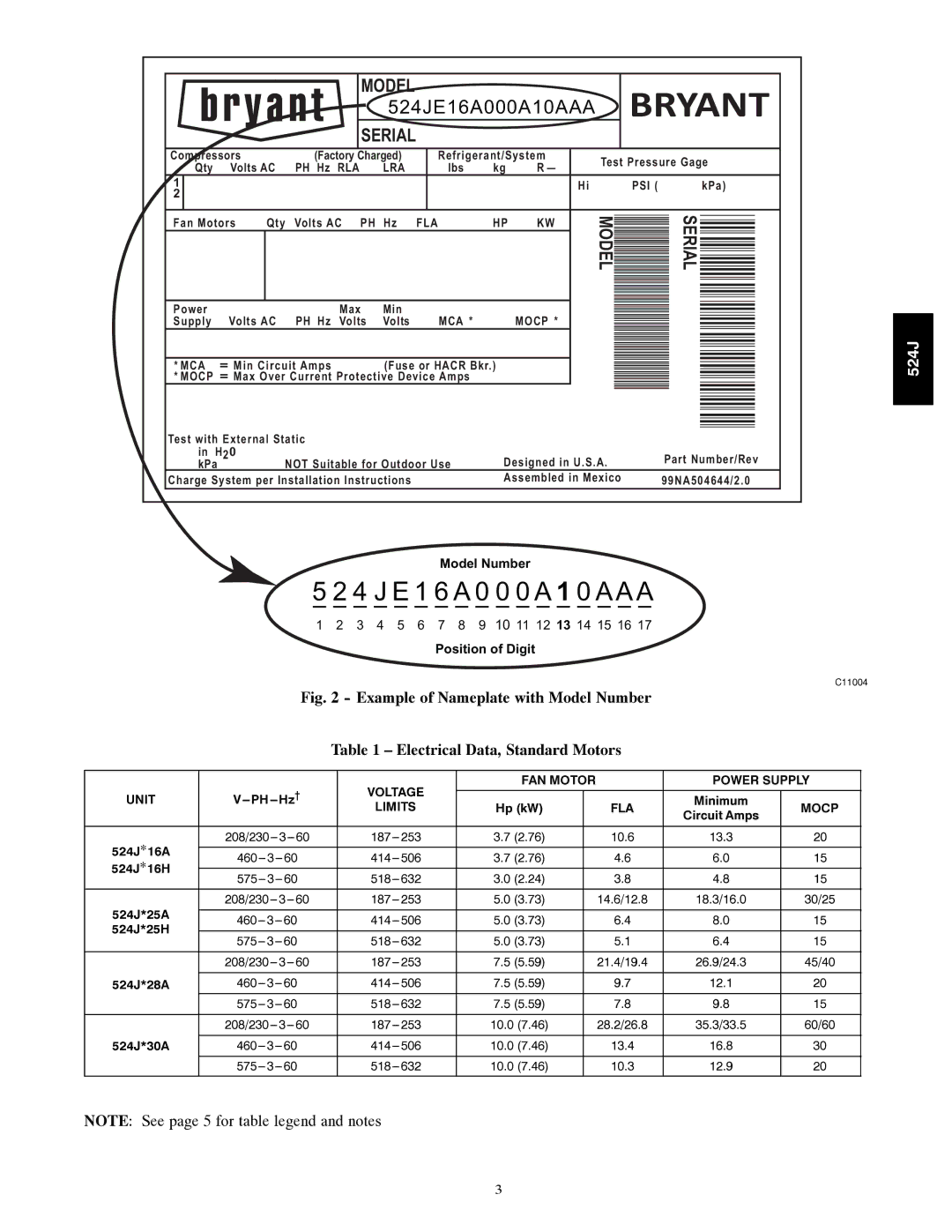 Bryant 542J instruction manual Bryant 