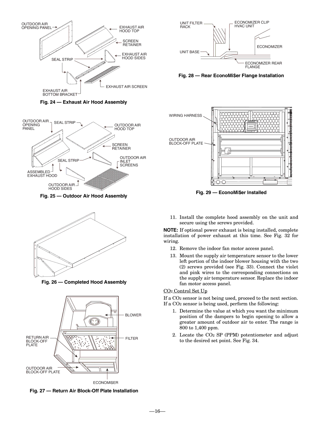 Bryant 548D installation instructions Rear EconoMi$er Flange Installation 