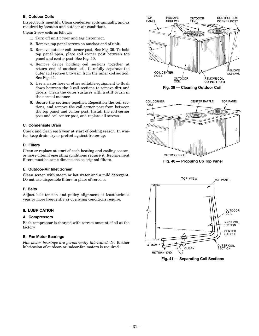 Bryant 548D installation instructions II. Lubrication 