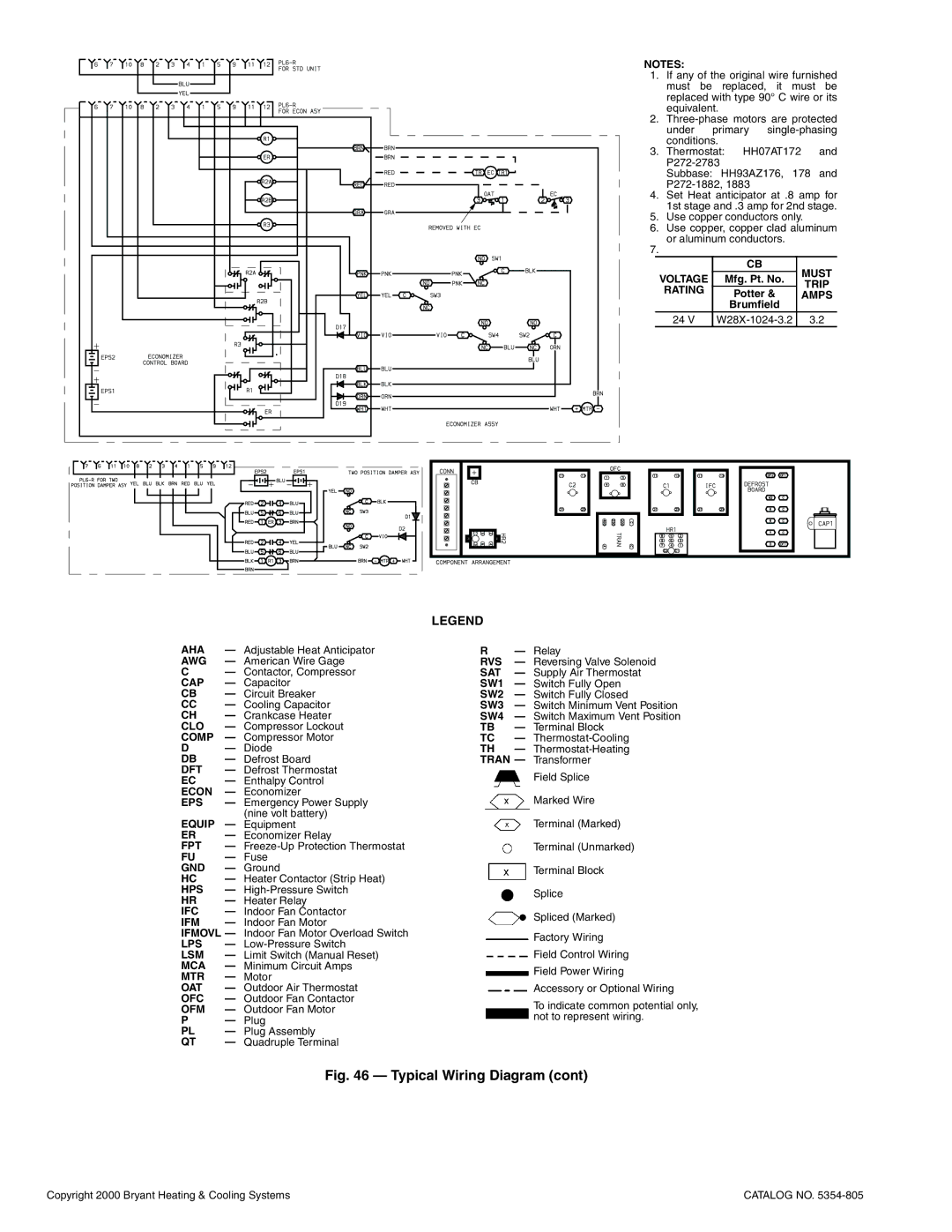 Bryant 548D installation instructions Must Voltage 