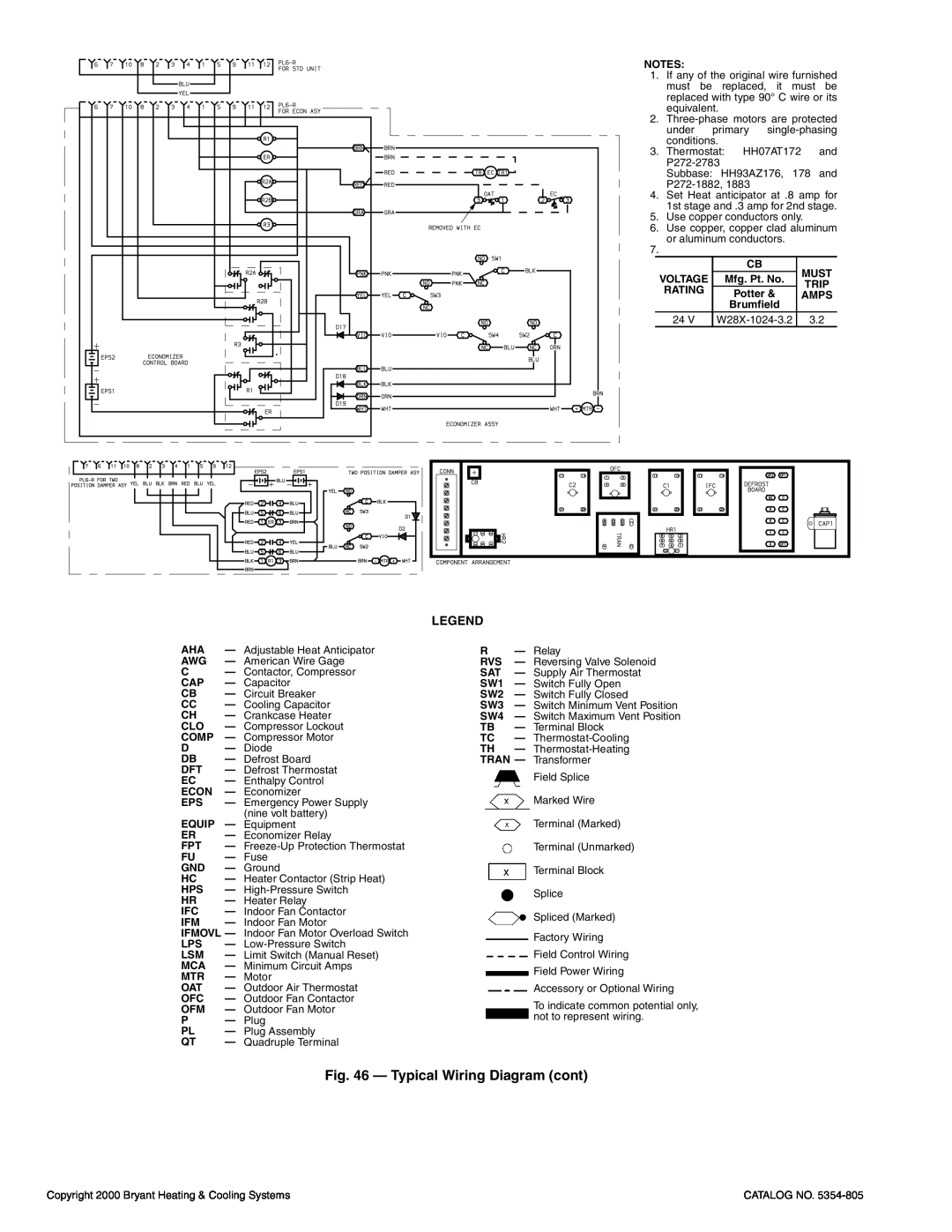 Bryant 548D installation instructions Typical Wiring Diagram cont 