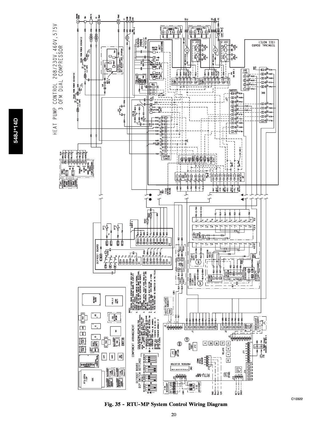 Bryant 548J*14D installation instructions RTU-MP System Control Wiring Diagram, C10322 