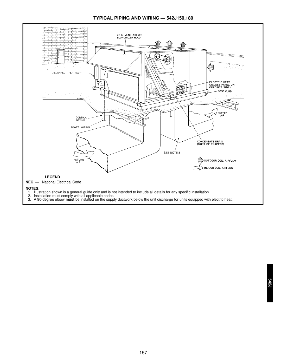 Bryant 549C manual Typical Piping and Wiring 542J150,180, C50-1087 