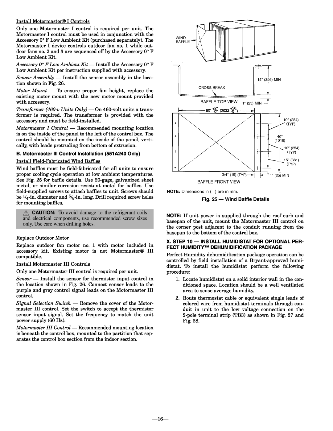 Bryant 551A operation manual 16, Wind Baffle Details 