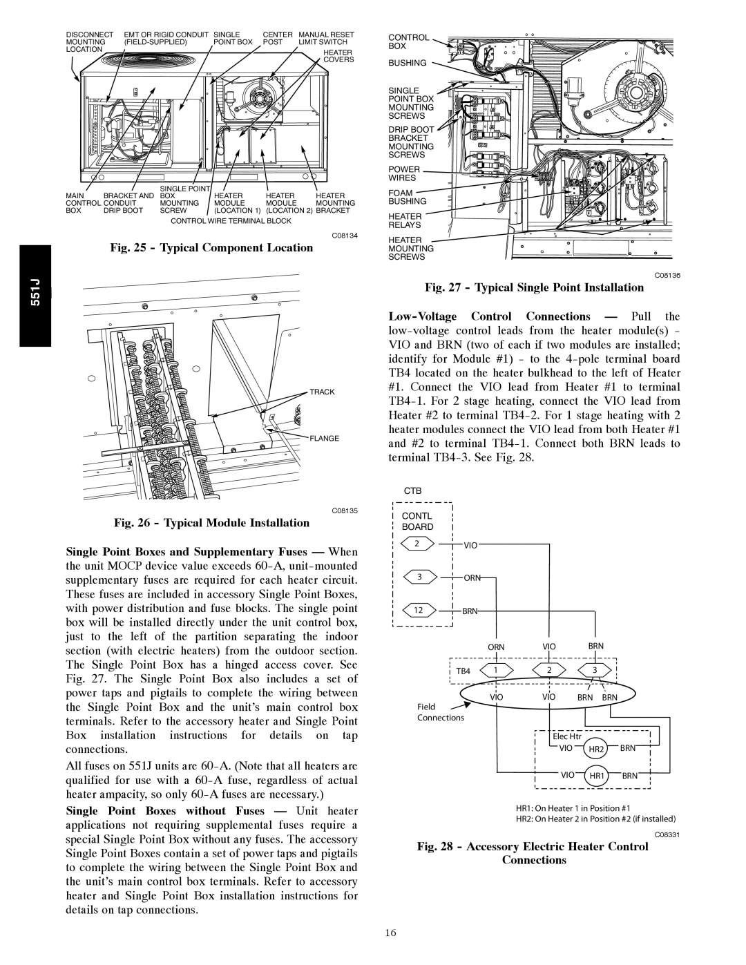 Bryant 551J installation instructions Typical Component Location 