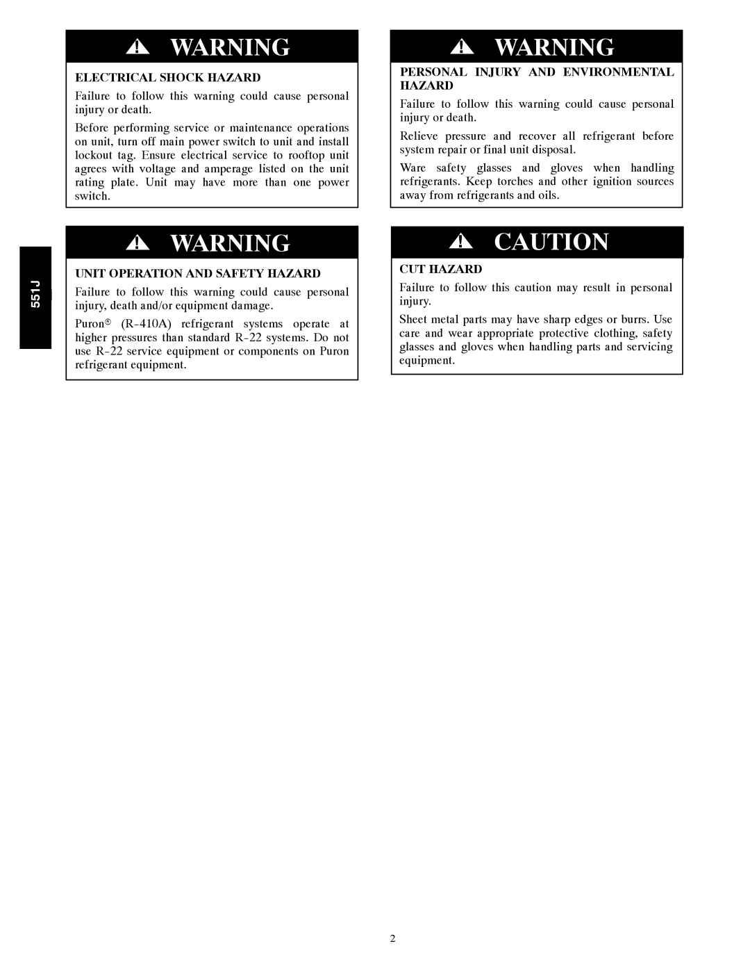 Bryant 551J installation instructions 