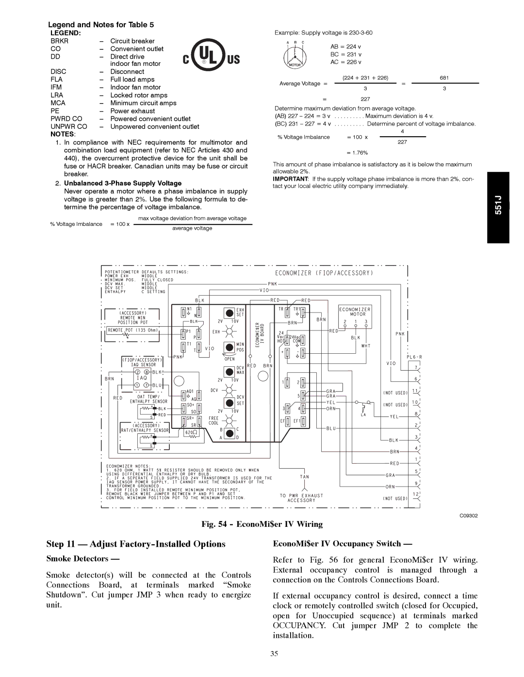 Bryant 551J installation instructions Adjust Factory-Installed Options, EconoMi$er IV Occupancy Switch 