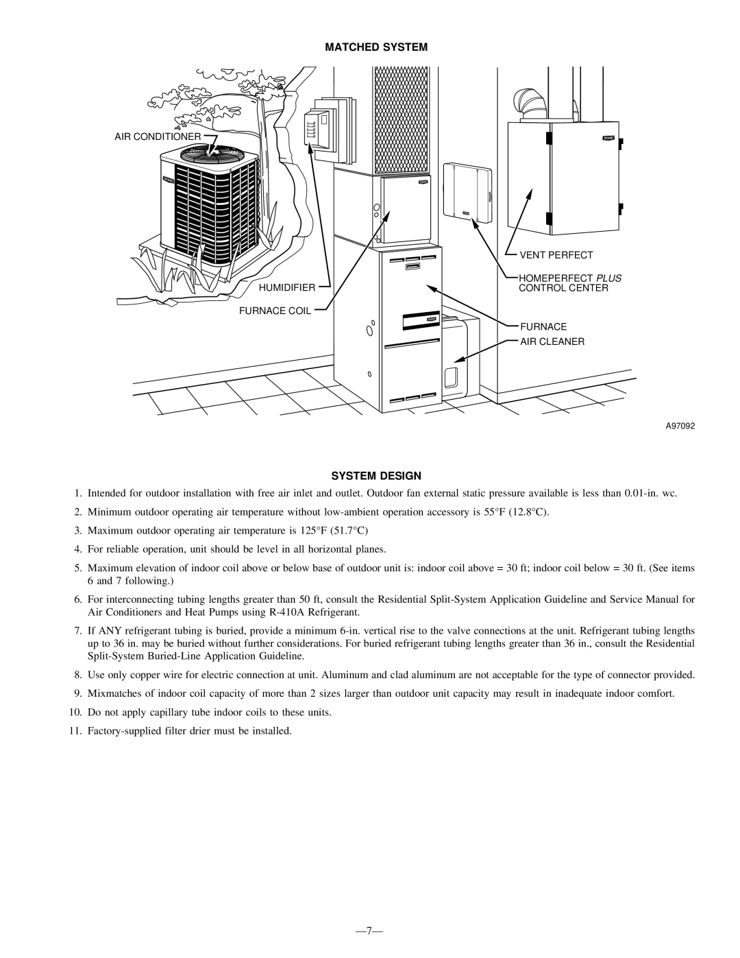 Bryant 556A warranty Matched System, System Design 