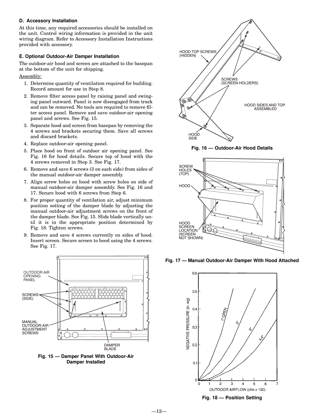 Bryant 558D installation instructions Accessory Installation, Optional Outdoor-Air Damper Installation 