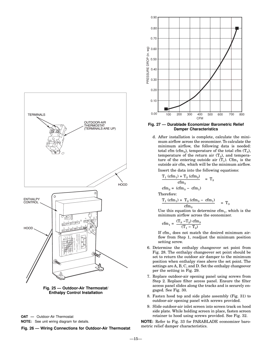 Bryant 558D installation instructions Outdoor-Air Thermostat Enthalpy Control Installation 