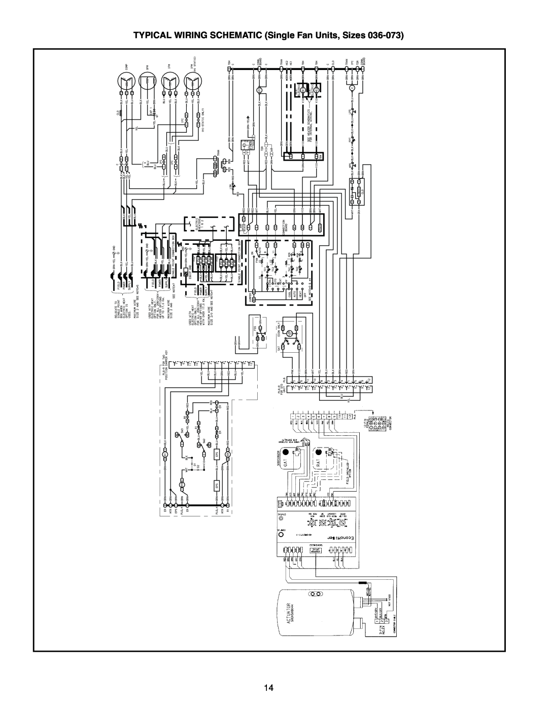 Bryant 551A, 558F, 551B manual TYPICAL WIRING SCHEMATIC Single Fan Units, Sizes 