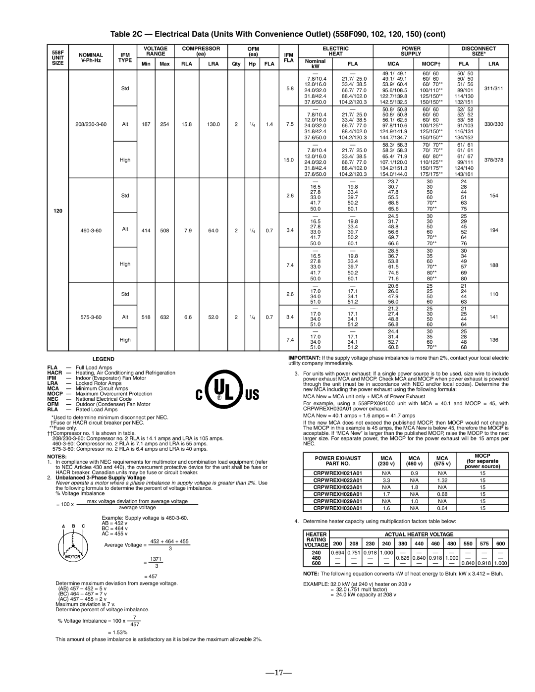 Bryant 558F installation instructions 17.0 17.1 31.4 136 34.0 34.1 52.7 51.0 51.2 60.8 