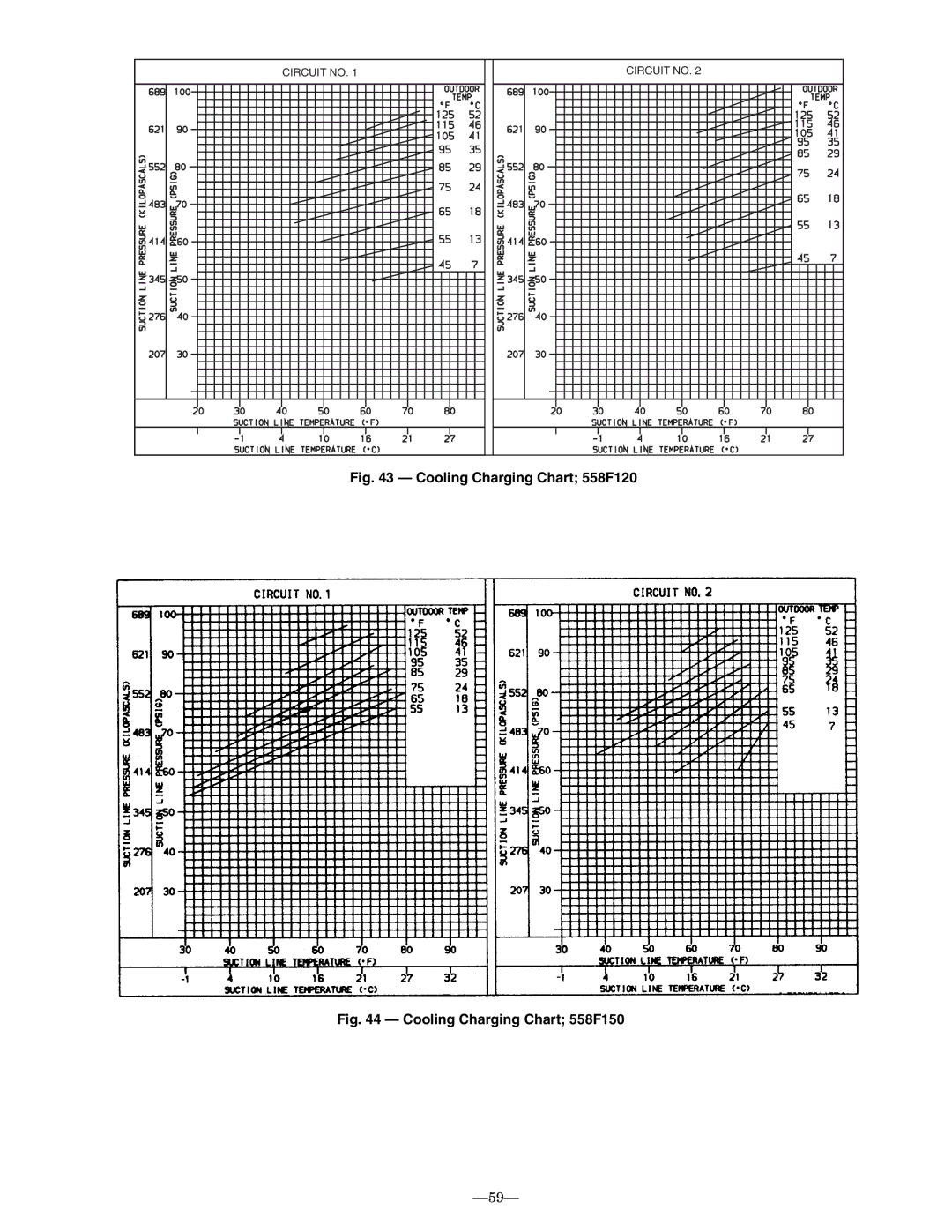 Bryant installation instructions Cooling Charging Chart 558F120 