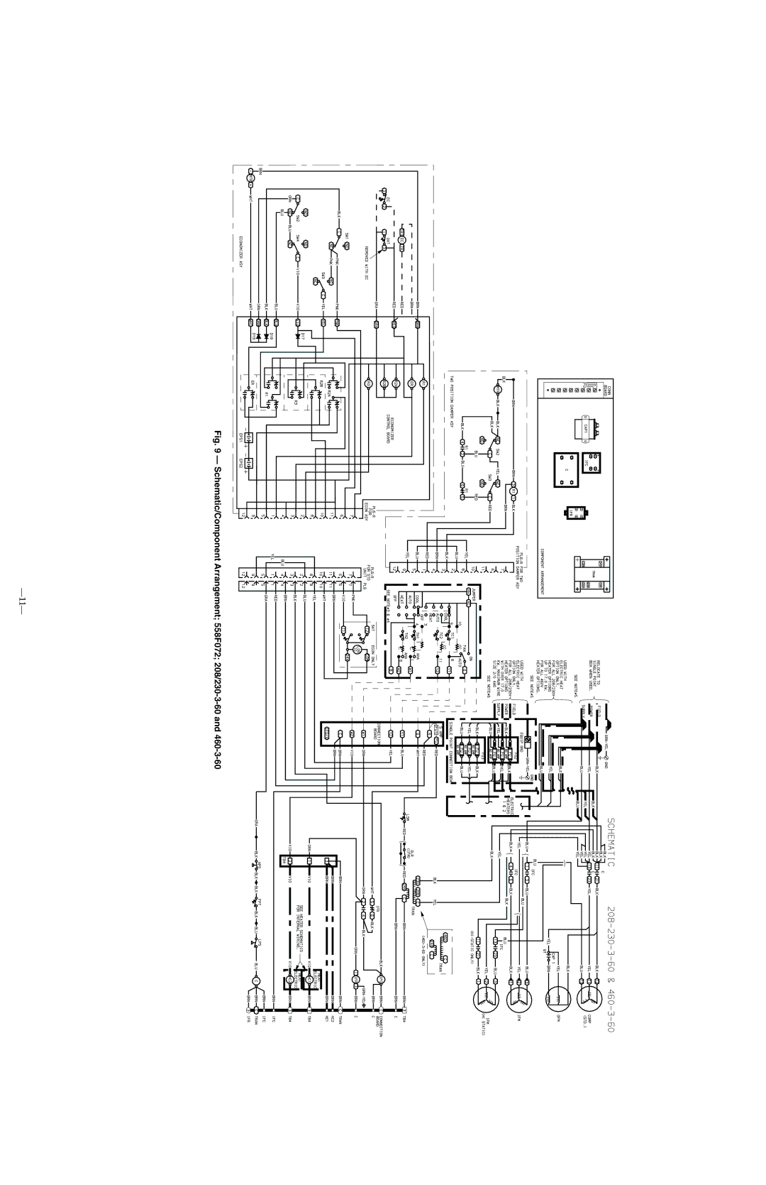 Bryant 558F.36.1 manual Schematic/Component Arrangement 558F072 208/230-3-60 