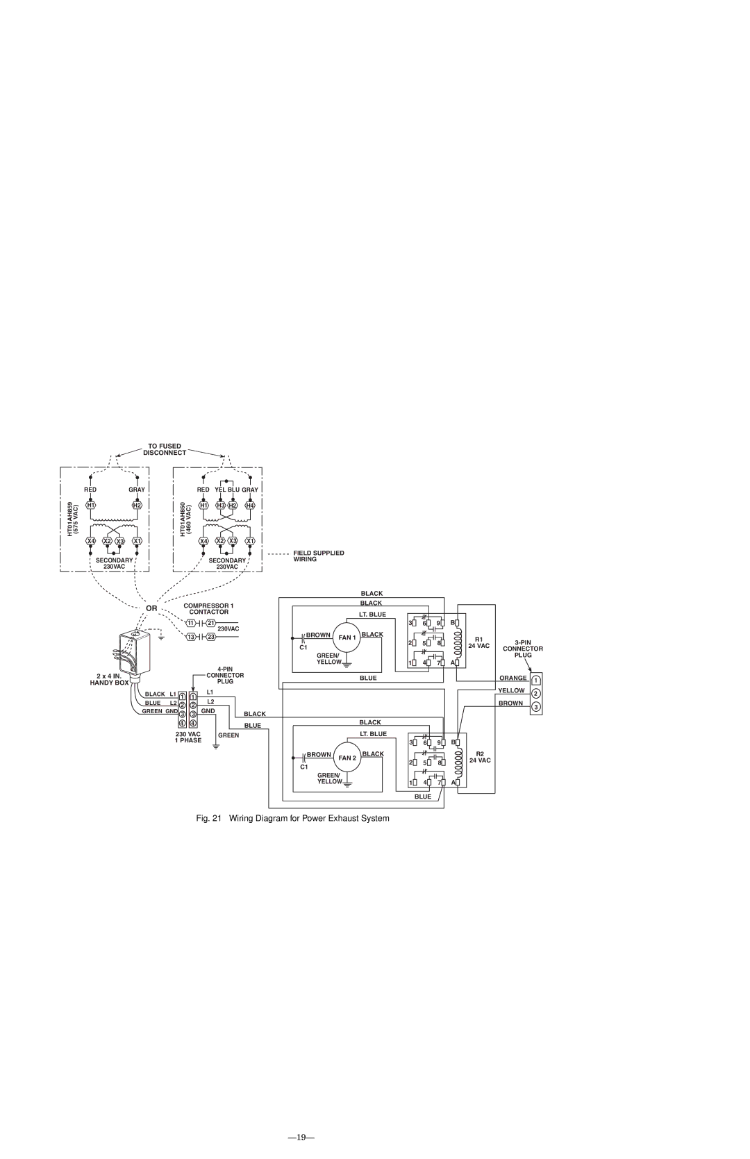 Bryant 558F.36.1 manual Wiring Diagram for Power Exhaust System 