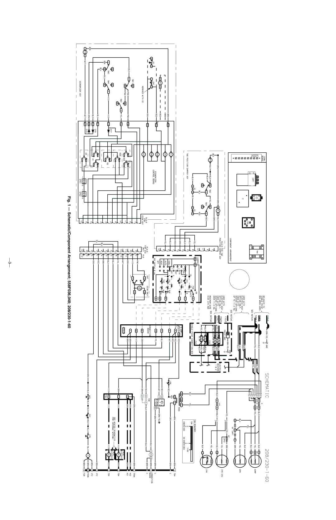 Bryant 558F.36.1 manual Schematic/Component Arrangement 558F036,048 208/230-1-60 