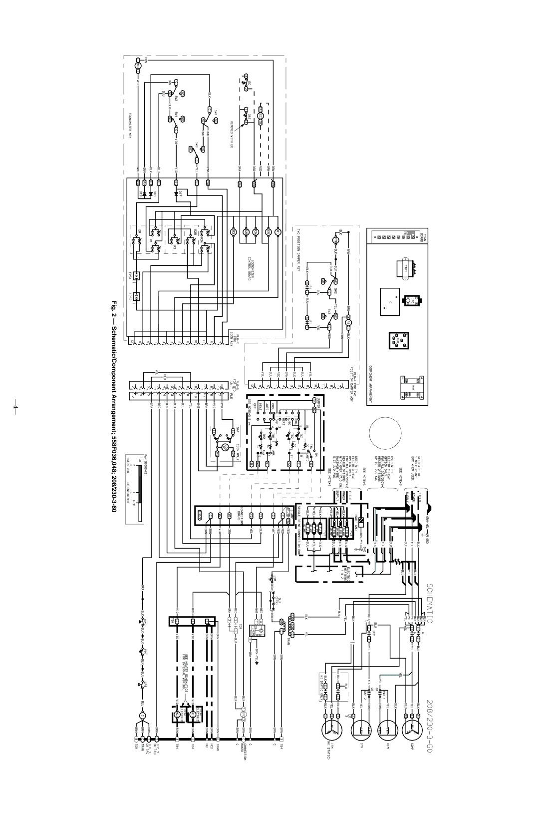 Bryant 558F.36.1 manual Schematic/Component Arrangement 558F036,048 208/230-3-60 