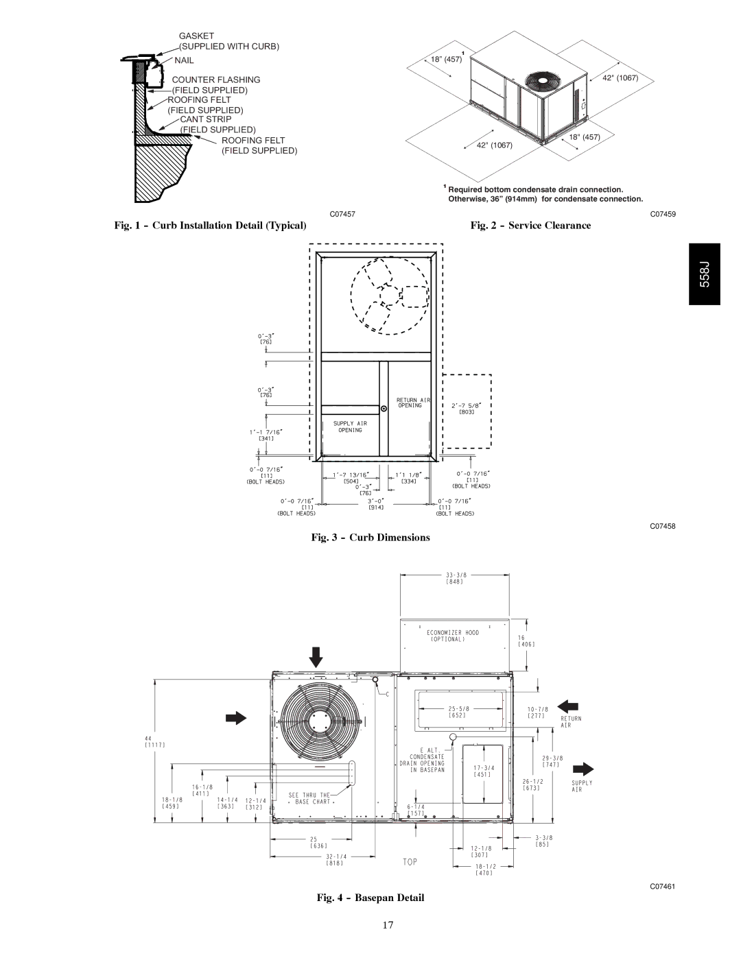 Bryant 558J manual Curb Installation Detail Typical 