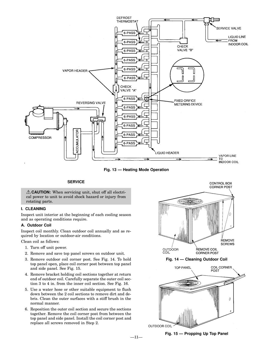 Bryant 575A installation instructions Service Cleaning, Outdoor Coil 