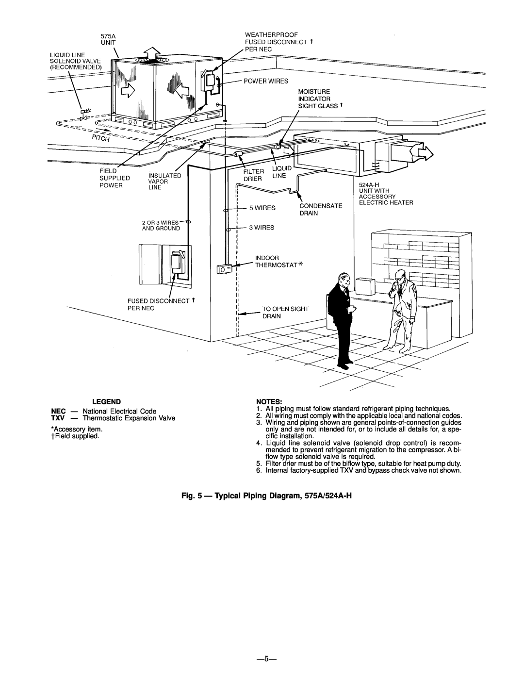 Bryant installation instructions Ð Typical Piping Diagram, 575A/524A-H 