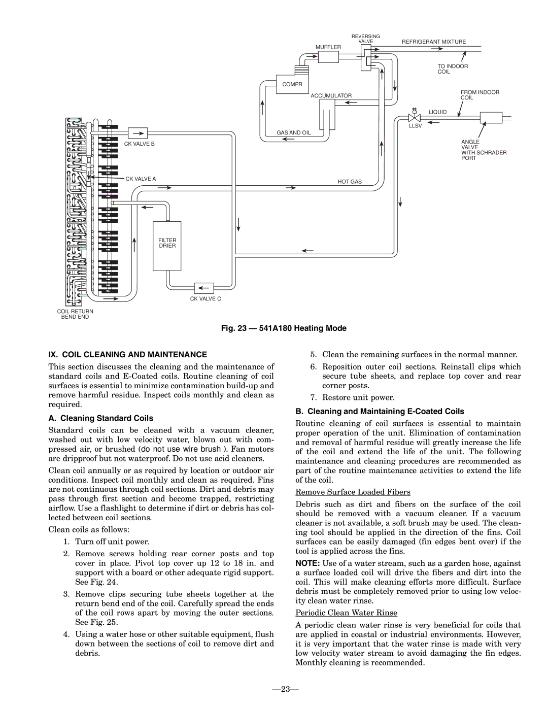 Bryant 541A, 575C, 575B IX. Coil Cleaning and Maintenance, Cleaning Standard Coils, Cleaning and Maintaining E-Coated Coils 