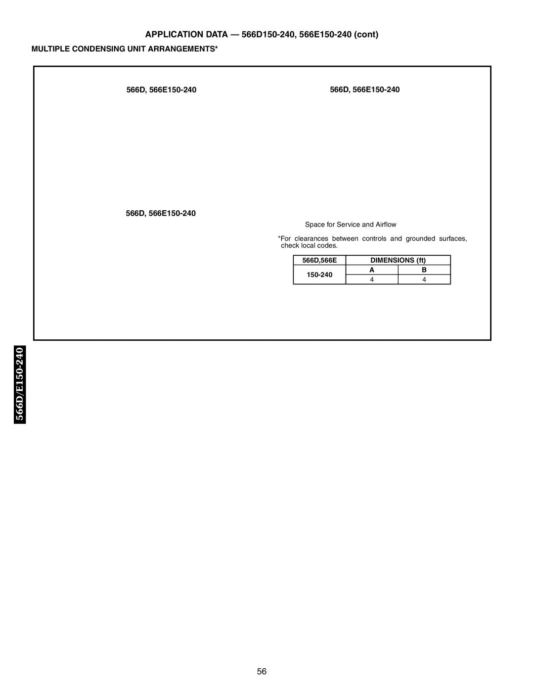 Bryant 569D, 576C, 569F manual Multiple Condensing Unit Arrangements, 566D, 566E150-240 