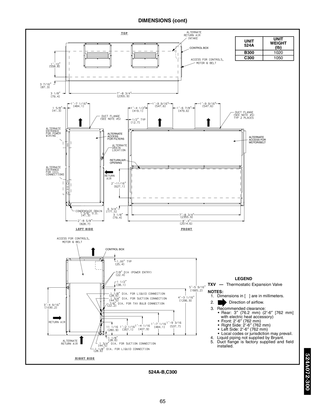 Bryant 576C, 569D, 566E, 569F, 566D manual 524A-B,C300, B300 1020 C300 1050 