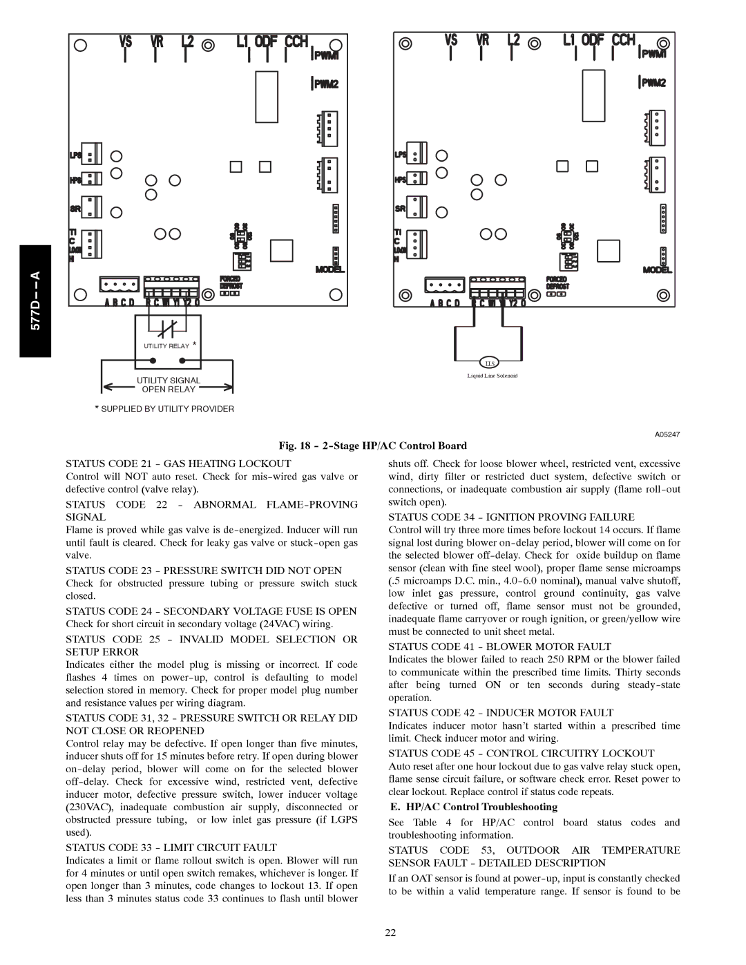 Bryant 577D----A installation instructions HP/AC Control Troubleshooting 