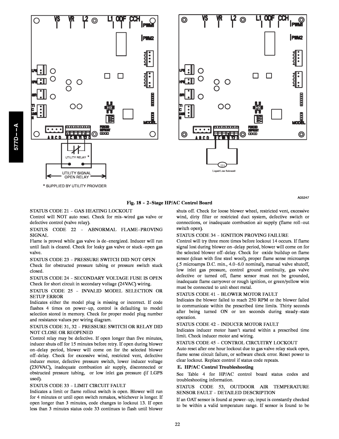 Bryant 577D----A installation instructions 2-StageHP/AC Control Board, E. HP/AC Control Troubleshooting, 577D-- --A 
