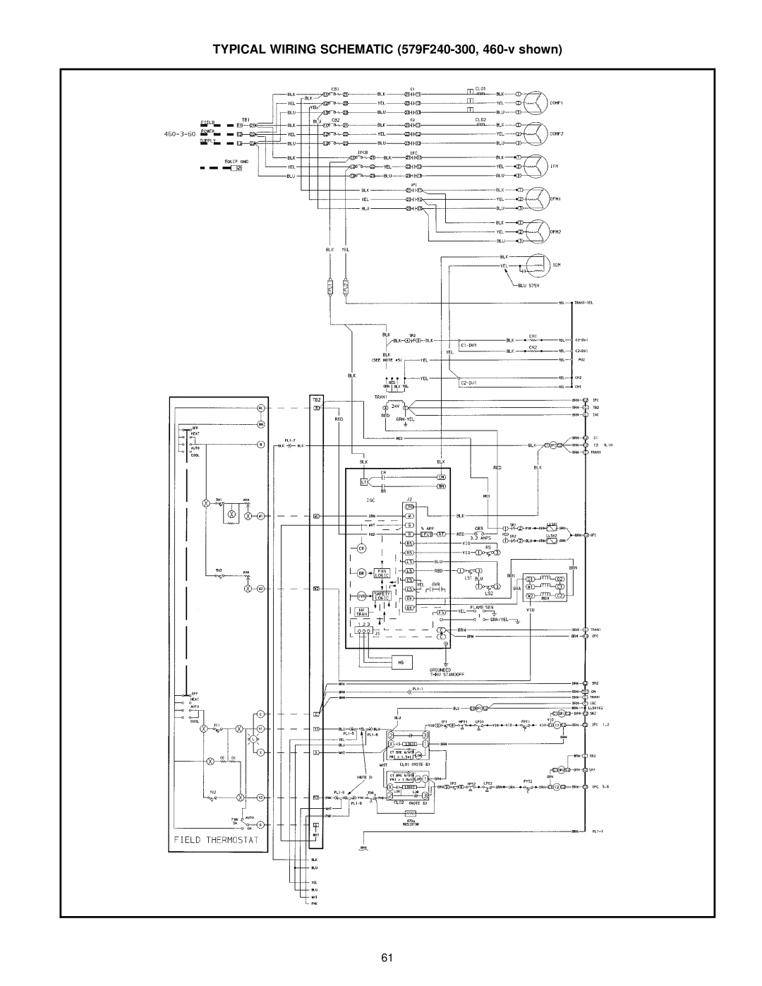 Bryant 580D manual Typical Wiring Schematic 579F240-300, 460-v shown 