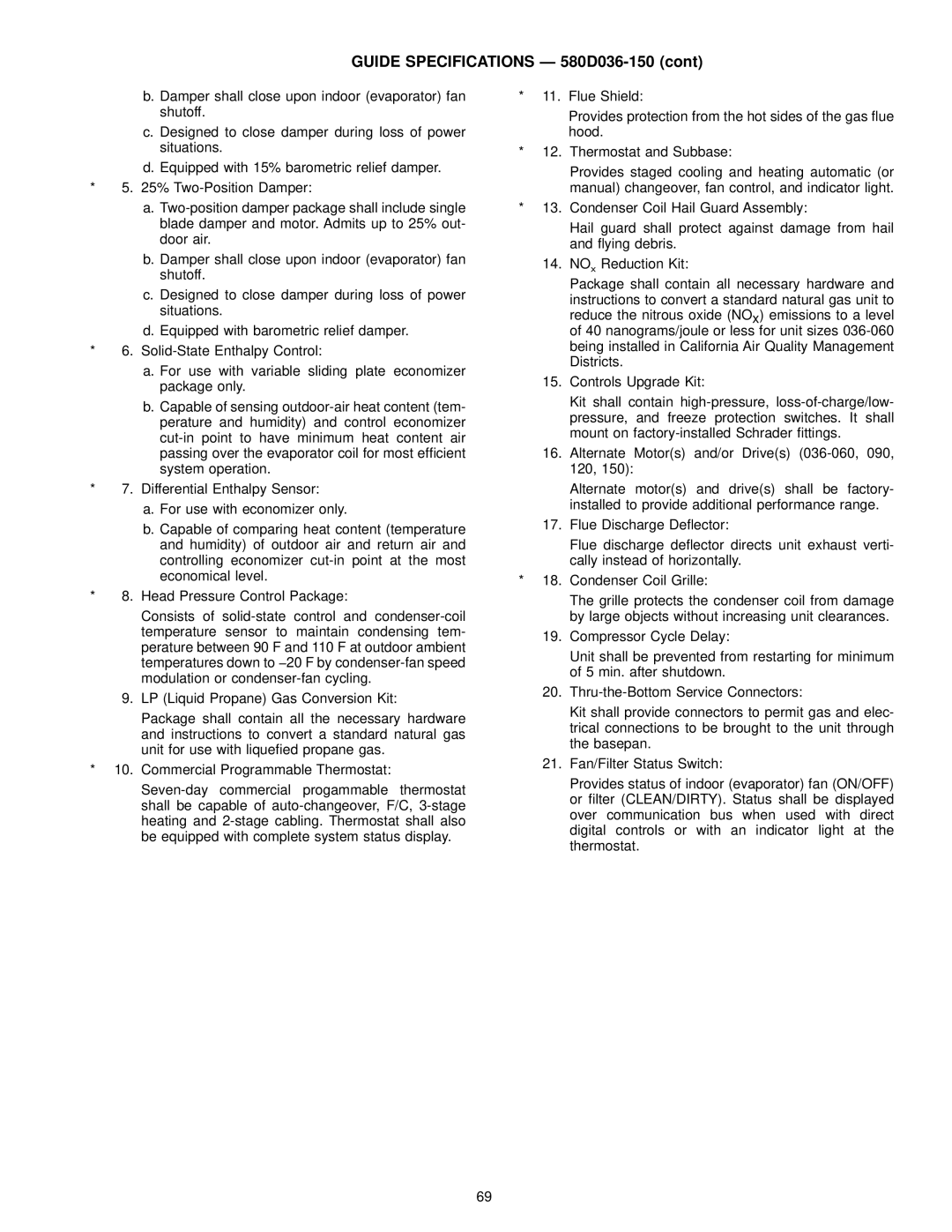 Bryant manual Guide Specifications Ð 580D036-150 