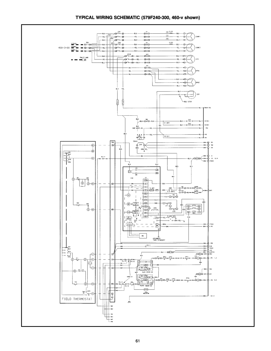 Bryant 580D manual TYPICAL WIRING SCHEMATIC 579F240-300, 460-vshown 