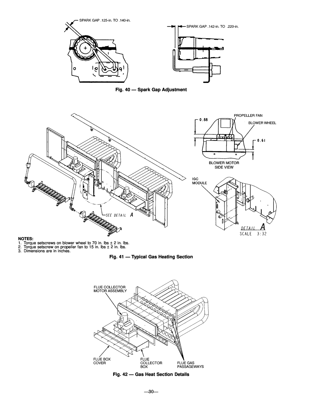 Bryant 580G manual Ð Spark Gap Adjustment, Ð Typical Gas Heating Section, Ð Gas Heat Section Details, Ð30Ð 