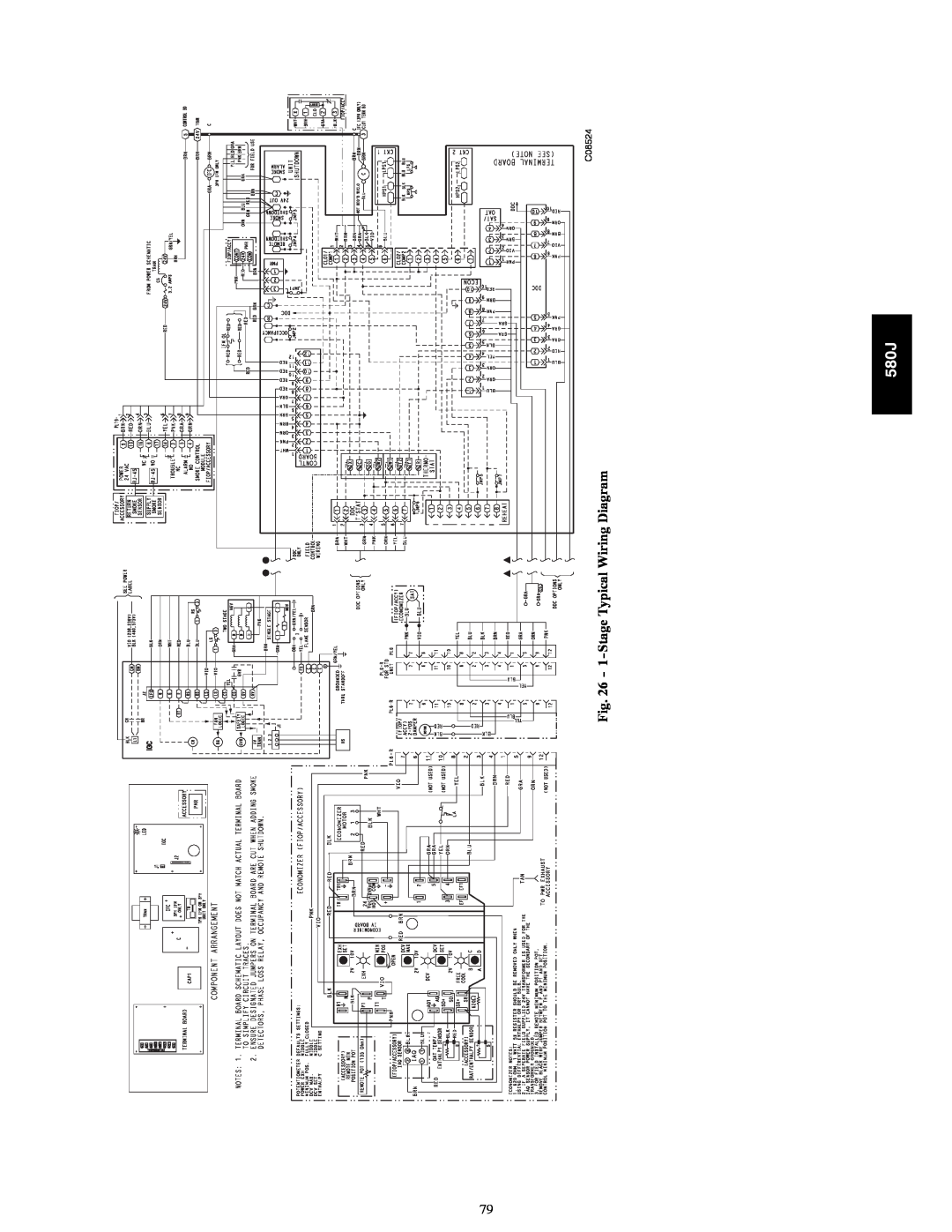 Bryant 580J manual 1-StageTypical Wiring Diagram, C08524 