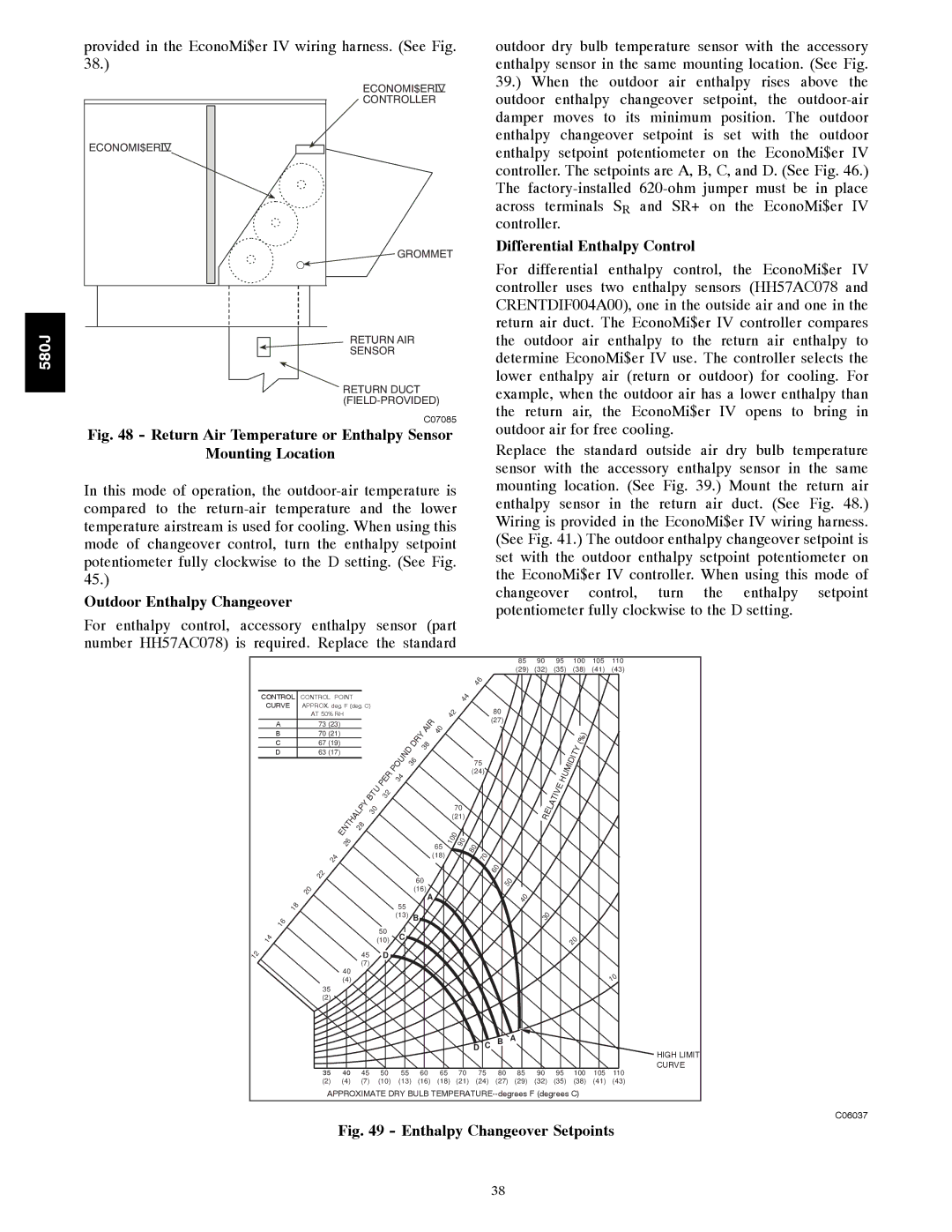 Bryant 580J*04--12 appendix Differential Enthalpy Control, Outdoor Enthalpy Changeover 