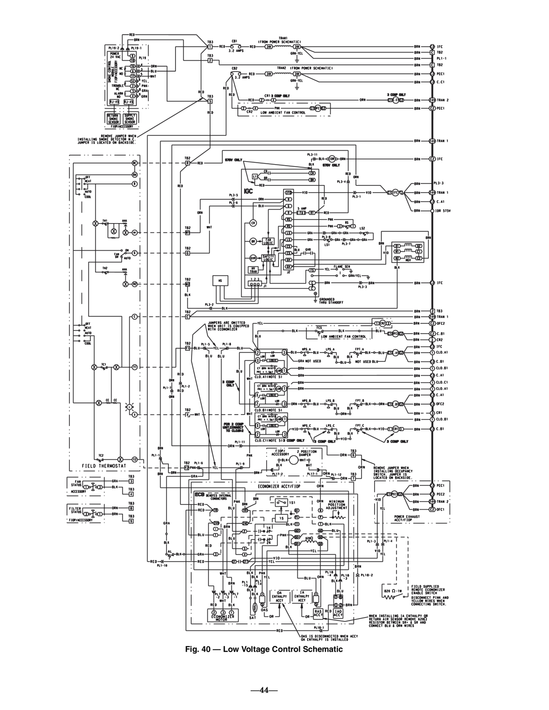 Bryant 581A operation manual Low Voltage Control Schematic 