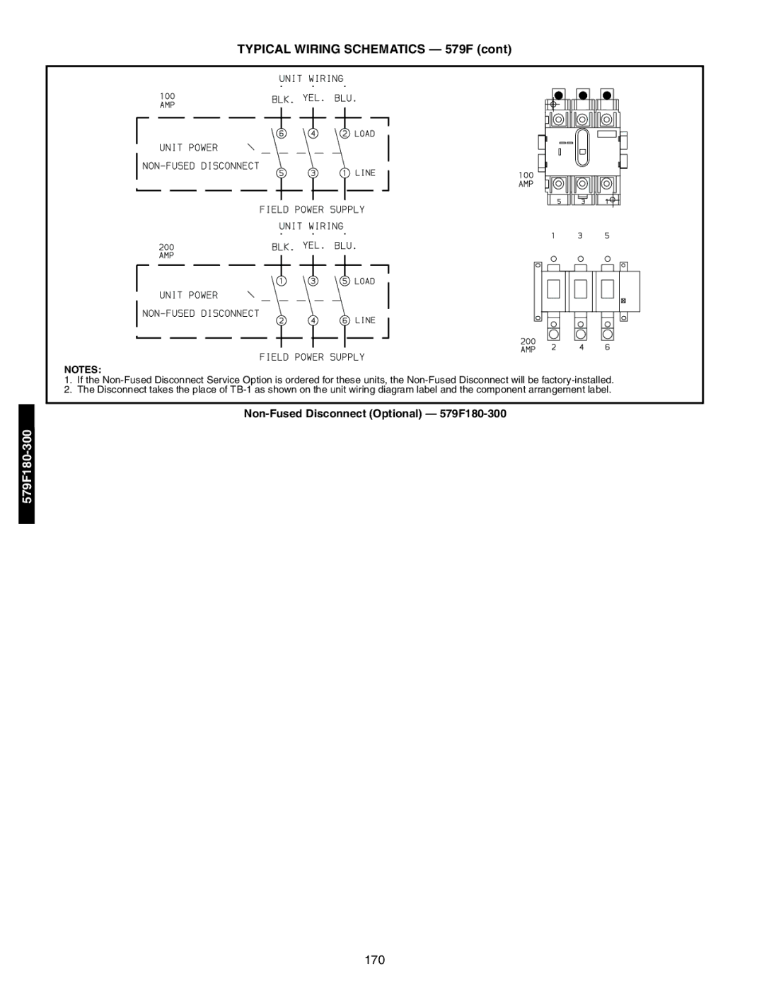 Bryant 581A/B manual Non-Fused Disconnect Optional 579F180-300, A48-6005 