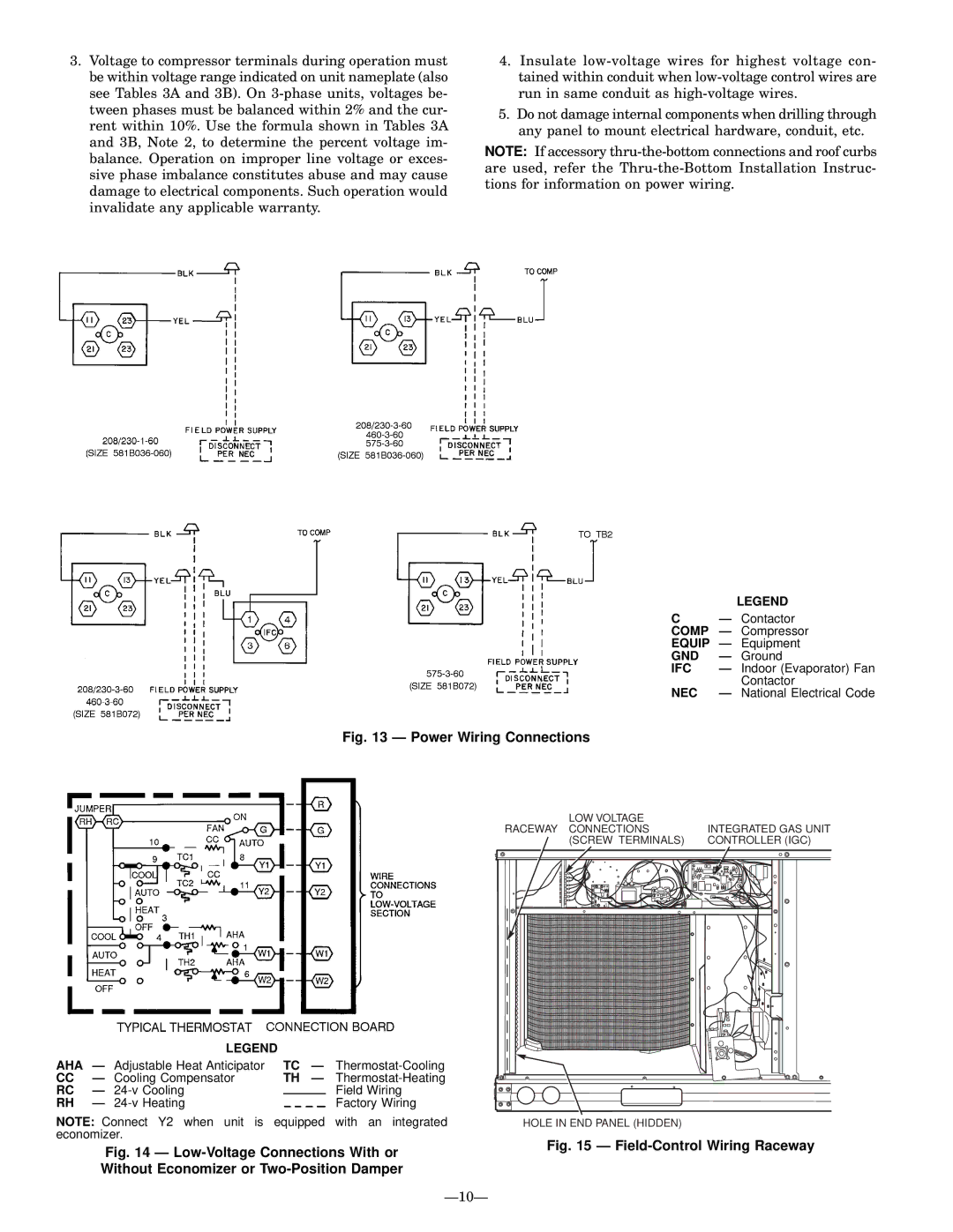 Bryant 581B installation instructions Comp, Equip, Gnd, Ifc, Nec 