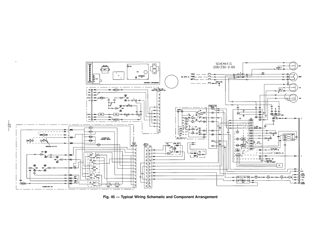 Bryant 581B installation instructions Typical Wiring Schematic and Component Arrangement 