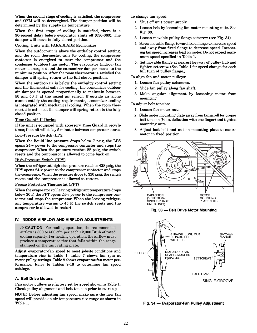 Bryant 581B Iv. Indoor Airflow And Airflow Adjustments, A. Belt Drive Motors, Ð Belt Drive Motor Mounting 