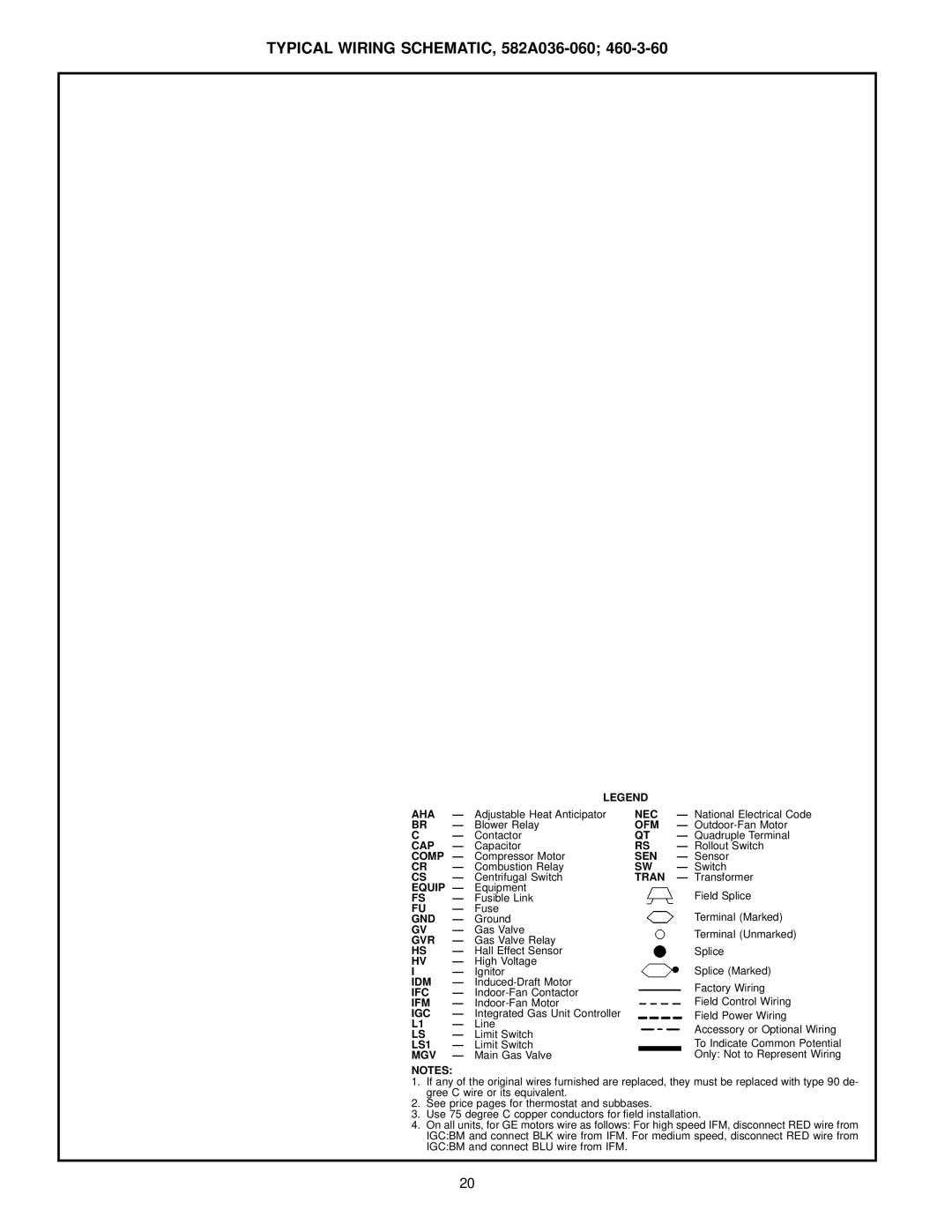 Bryant manual Typical Wiring SCHEMATIC, 582A036-060 