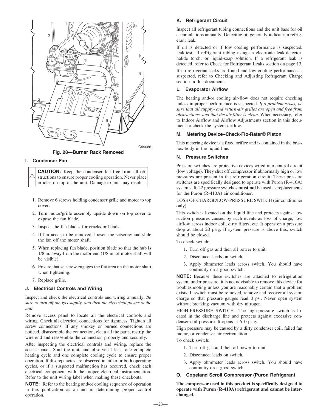 Bryant 583B instruction manual Electrical Controls and Wiring, Refrigerant Circuit, Evaporator Airflow, Pressure Switches 