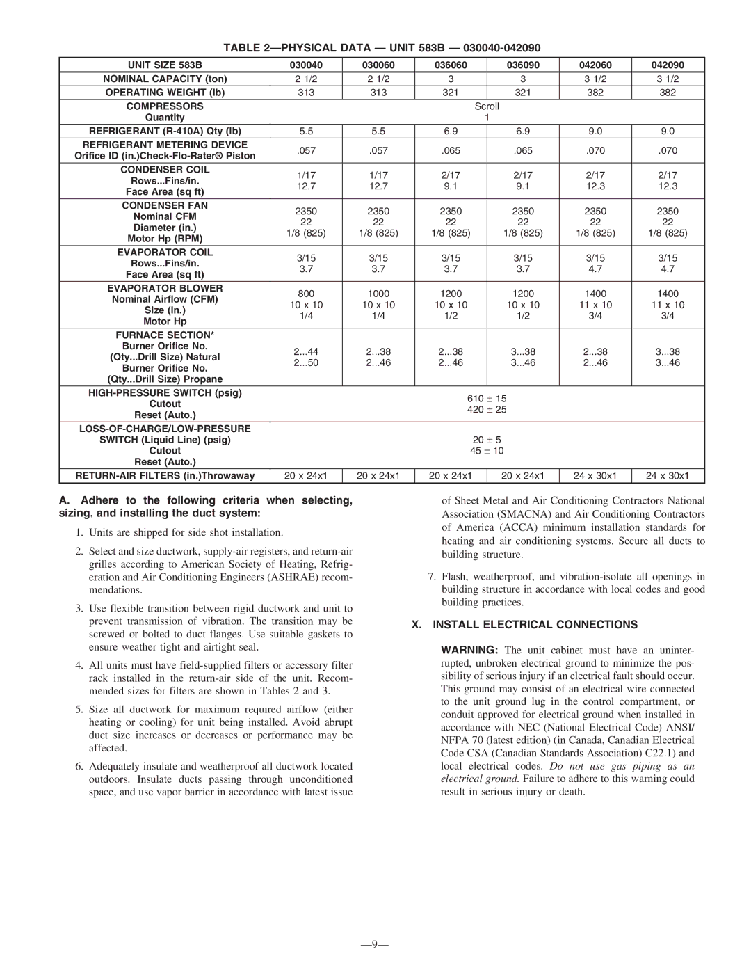 Bryant instruction manual Physical Data Unit 583B, Install Electrical Connections 