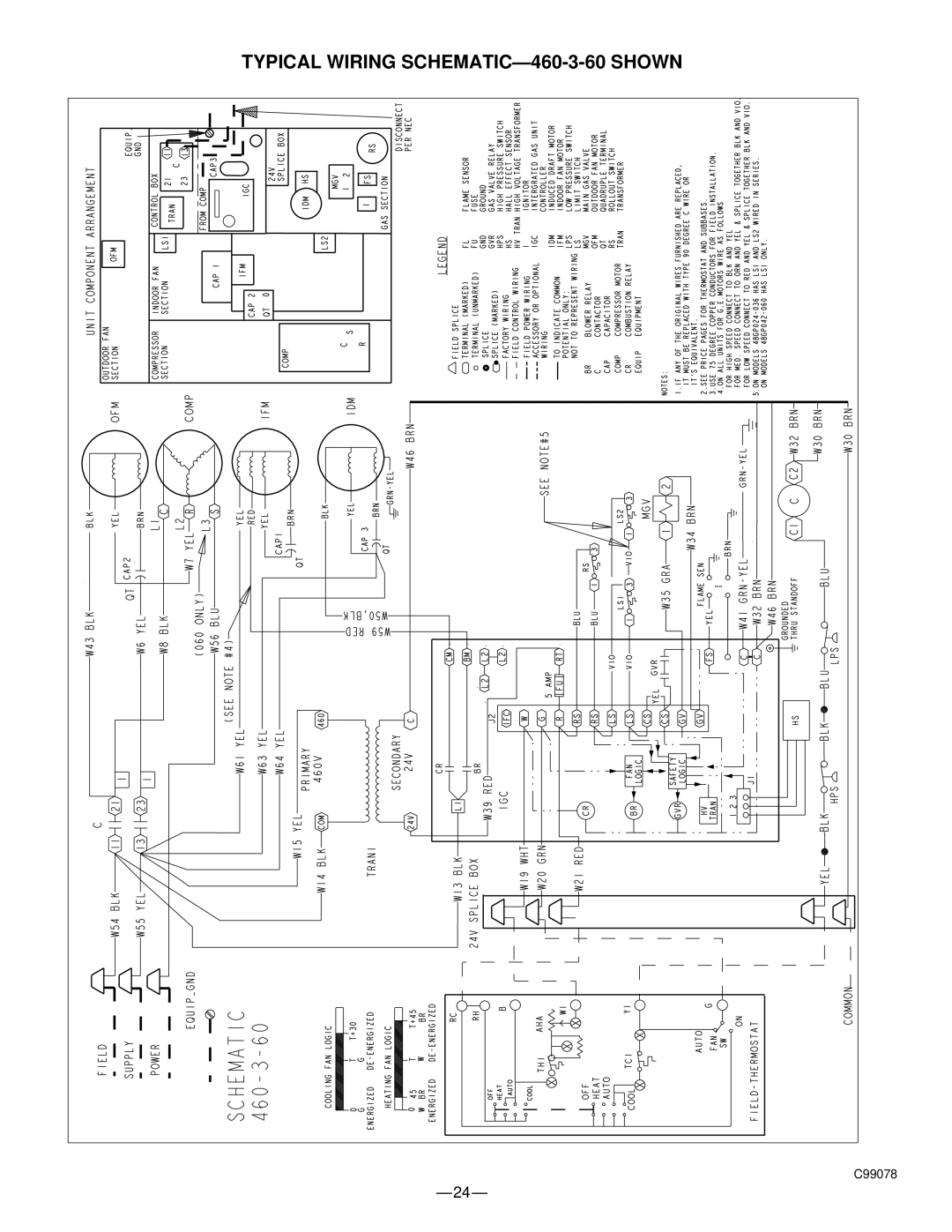 Bryant 583B manual Typical Wiring SCHEMATIC-460-3-60 Shown 