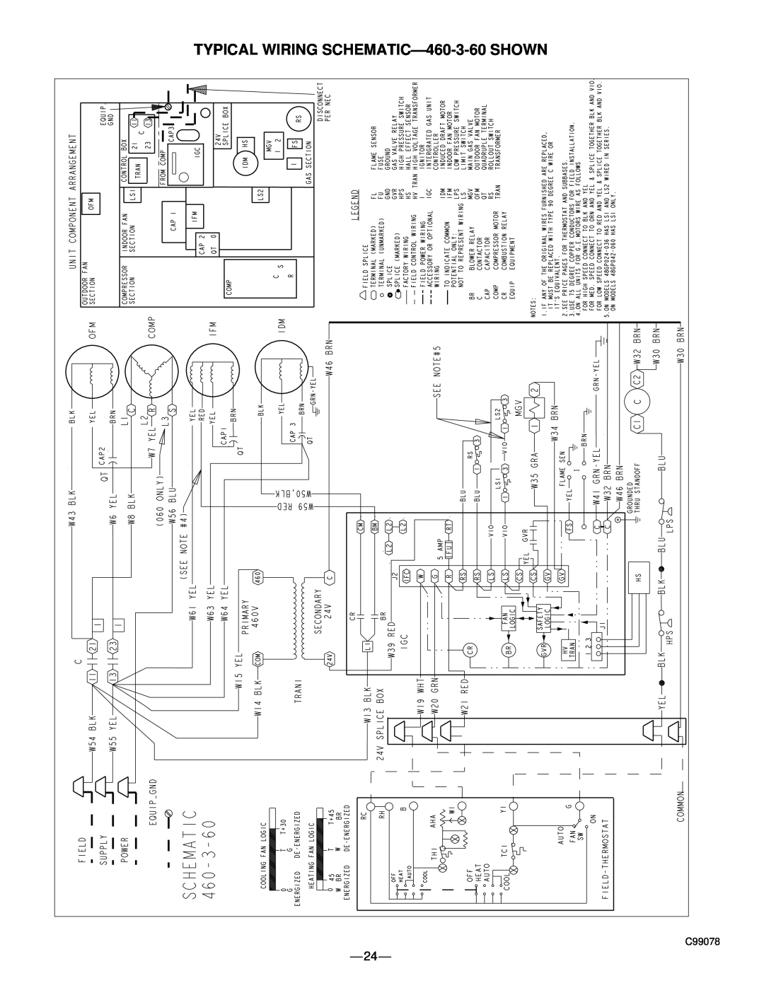 Bryant 583B manual TYPICAL WIRING SCHEMATIC-460-3-60SHOWN 