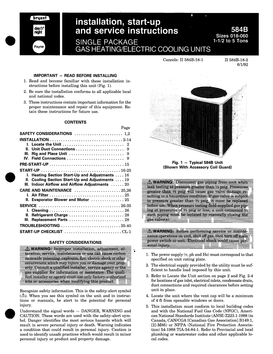 Bryant 584B manual 